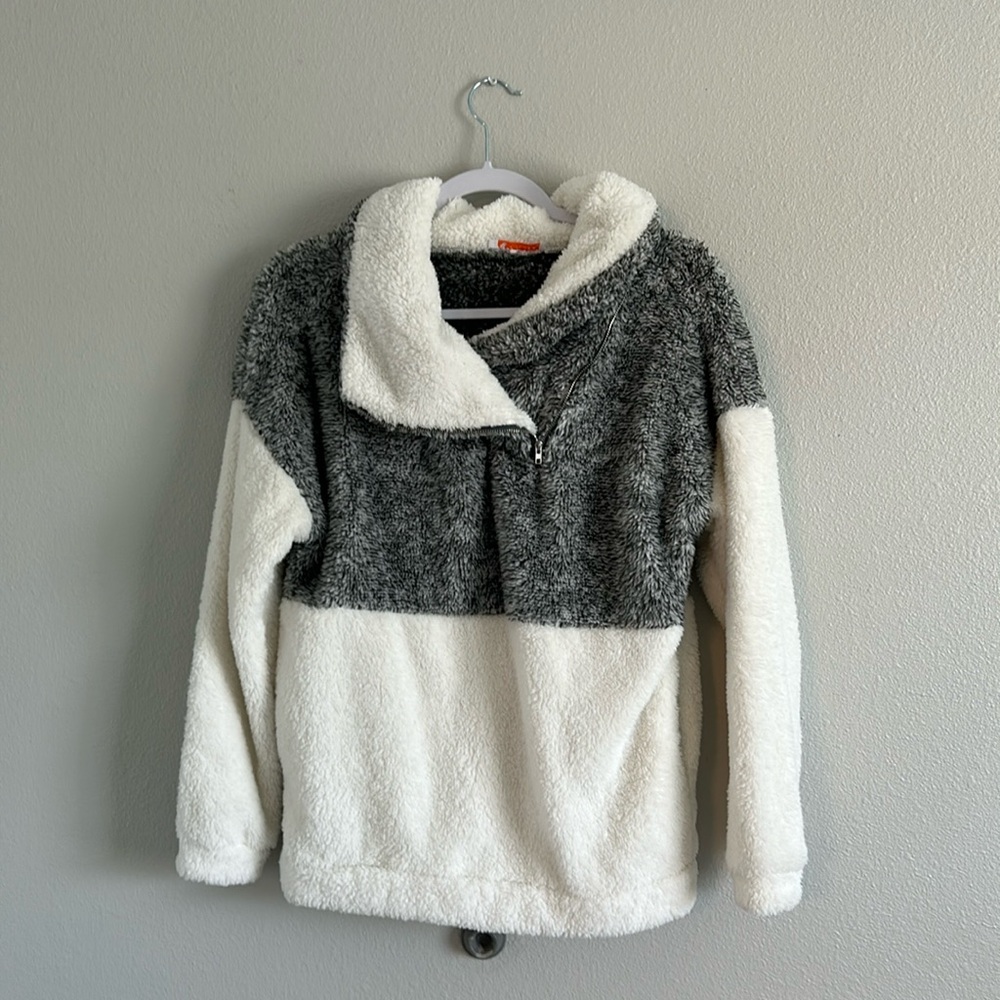 White and Gray Turtleneck Sweater